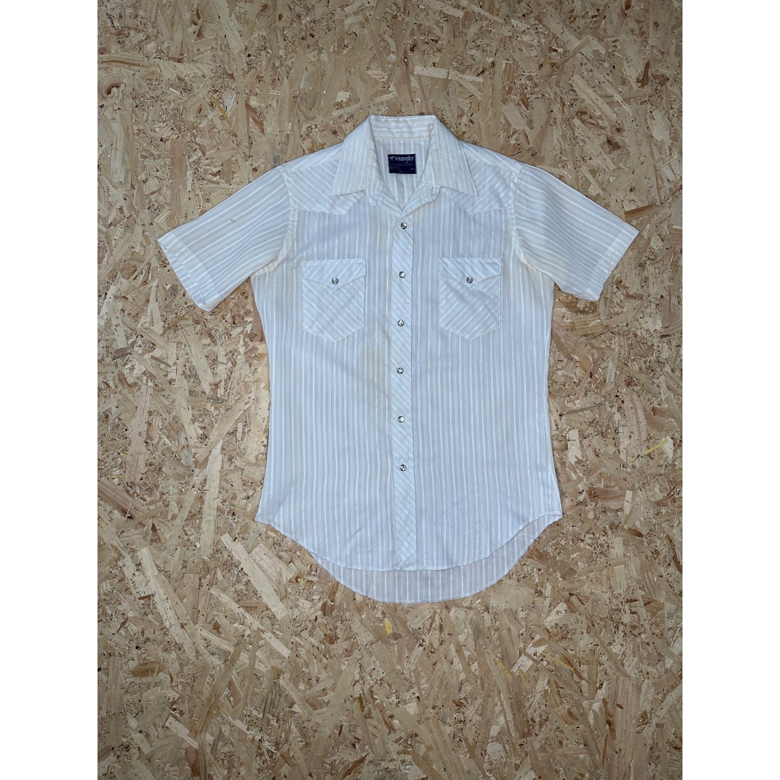 Wrangler Vintage 90s Mens Pearls Striped Button Down Shirt Sz M